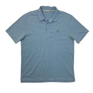 Travis Mathew Polo Shirt Mens L Large Blue Short Sleeve Bob O Link Golf Club